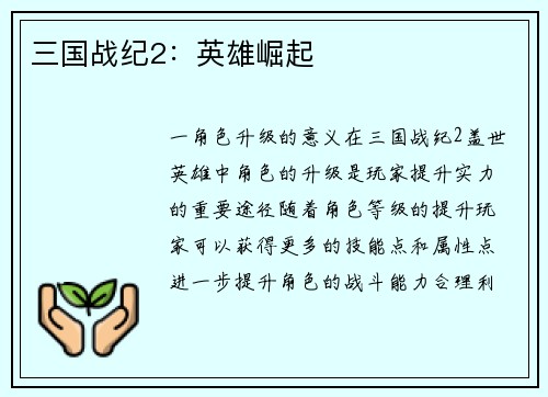 三国战纪2：英雄崛起